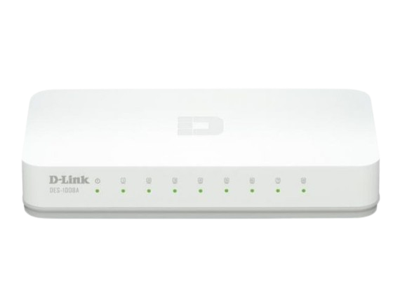 DLINK SWITCH DES-1008A 8-PORT 10/100 DESKTOP SWITCH WHITE NEW - 2YW
