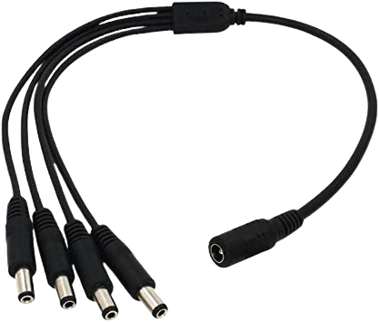 GENERIC PART DC POWER SPLITTER 4 WAY CABLE 12V BLACK NEW - 1YW