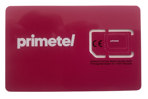 PRIMETEL PARTNER GSM ALARM CARD FOR HEYI €2 UNLIMITED - NEW