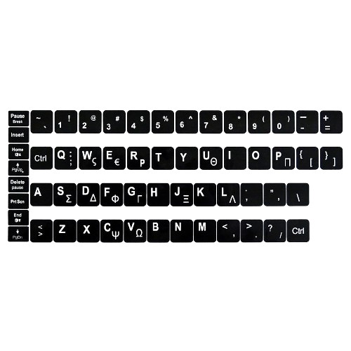 STICKER DECAL KEYBOARD WITH ENGLISH AND GREEK FOR LAPTOP
