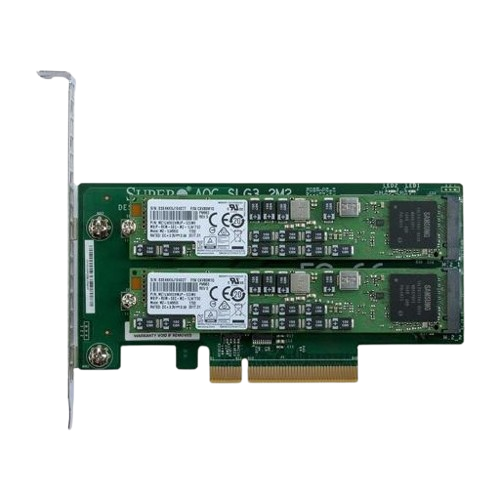 SuperMicro (2) Drive M.2 NVME to PCIE x16 Adapter - AOC-SLG3-2M2 - NEW