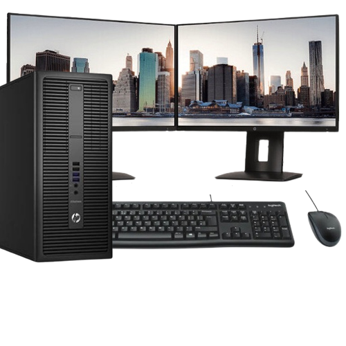 HP BUNDLE! HP DESKTOP 800 G1 i5-4590 + 2 x HP P232 23'' Monitor 2YW
