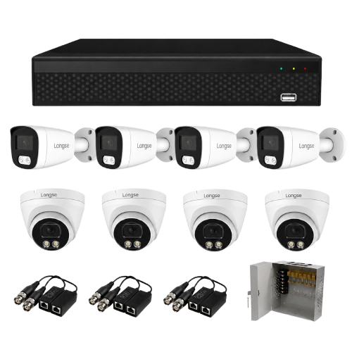 LONGSE CCTV BUNDLE AHD 8CHANNEL + 8CAMERAS SYSTEM - 1YW